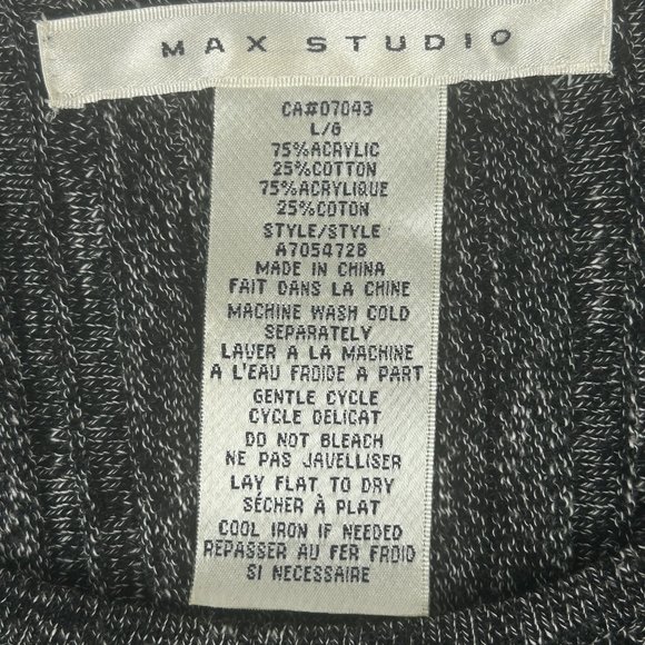 Max Studio Sweater Women Large Grey Pleated Scoop Neck Ribbed Tunic - Picture 11 of 11